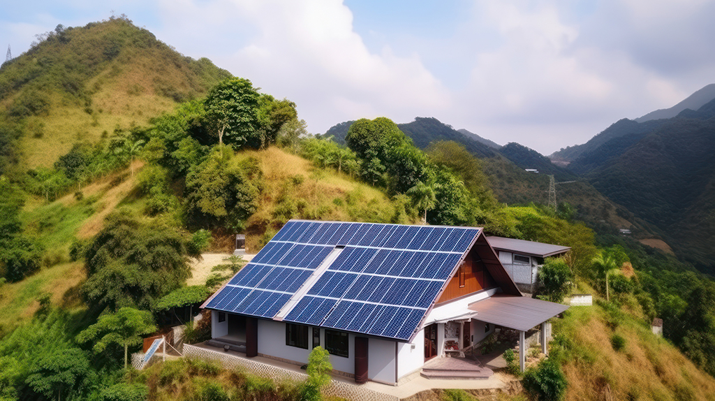 Casa ecológica com energia solar fotovoltaica